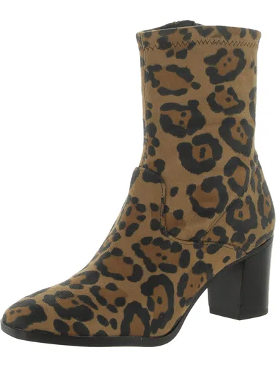 Franco Sarto Indigo Womens Faux Leather Square Toe Ankle Boots In Multi
