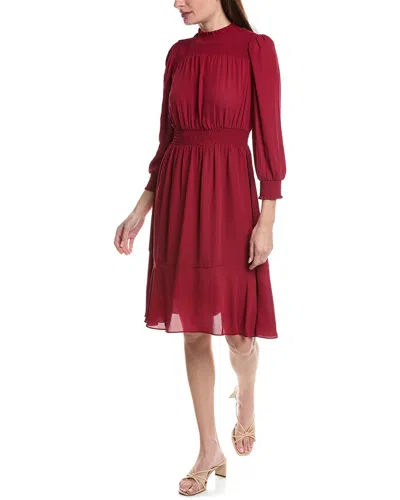 Shop Nanette Lepore Crepe Chiffon Midi Dress In Red