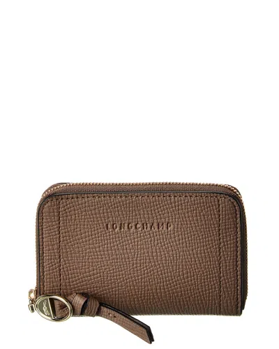 Shop Longchamp Mailbox Leather Wallet In Beige