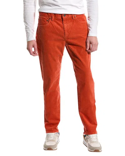 Shop Brooks Brothers Corduroy Slim Leg Pant In Orange