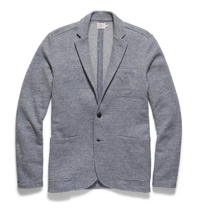 Shop Faherty Inlet Knit Blazer In Medium Grey Melange In Multi