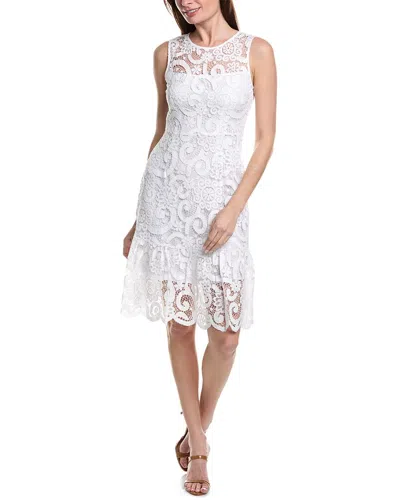 Shop Nanette Lepore Valentina Re-embroidered Midi Dress In White