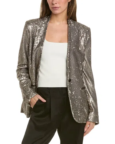 Shop Allsaints Leigh Sequin Blazer In Silver