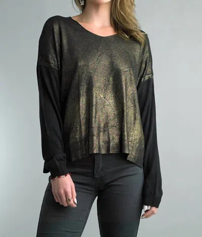 Tempo Paris Sparkle And Shine Long Sleeve Sweater In Black In Black