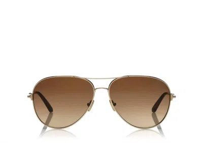 Shop Tom Ford Women's Clark Sunglasses In Rose Gold/ Black In Multi