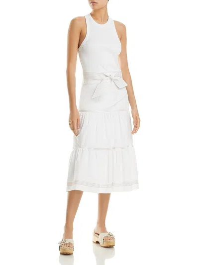 Shop Veronica Beard Austyn Womens Long Casual Midi Dress In White