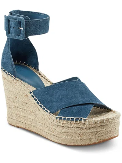 Shop Marc Fisher Ltd Able Womens Leather Criss-cross Platform Sandals In Blue