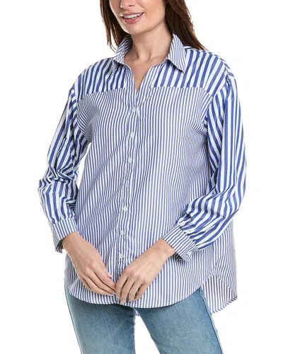 Shop Brook + Lynn Long Sleeve Shirt In Blue