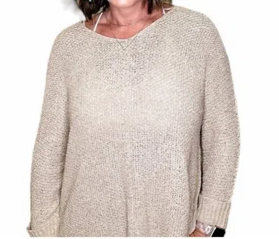 Shop Eesome Lightweight Knit Sweater In Oatmeal In White