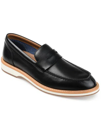 Shop Thomas & Vine Watkins Mens Leather Slip-on Loafers In Black
