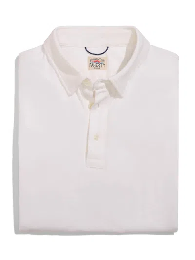 Shop Faherty Movement Short-sleeve Polo In White