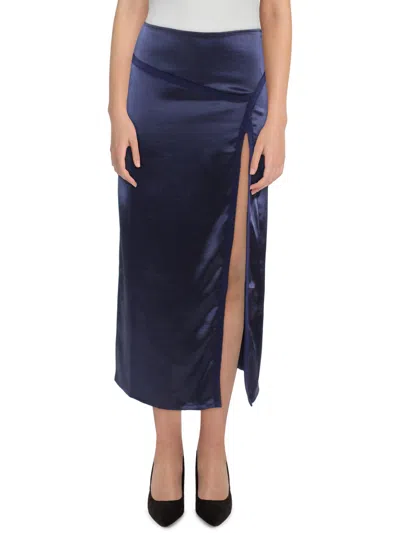 Shop Free People Womens Midi Embroidered Midi Skirt In Blue