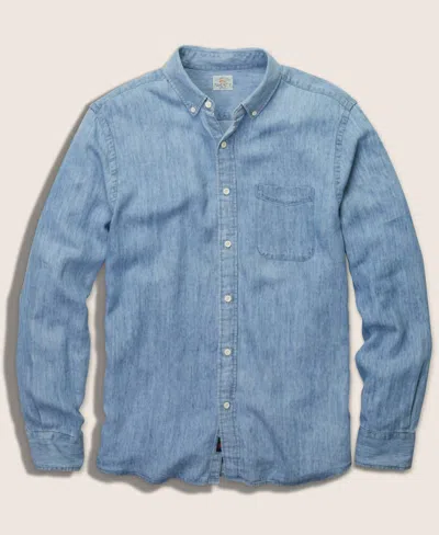 Shop Faherty The Tried And True Chambray Shirt In Vintage Indigo In Blue