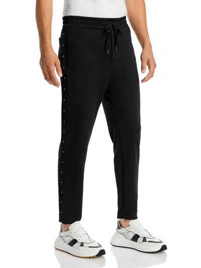 Shop Moncler Mens Embellished Drawstring Sweatpants In Black