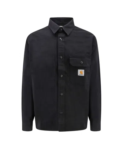 Shop Carhartt Cotton Shirt Jacket With Logo Patch
