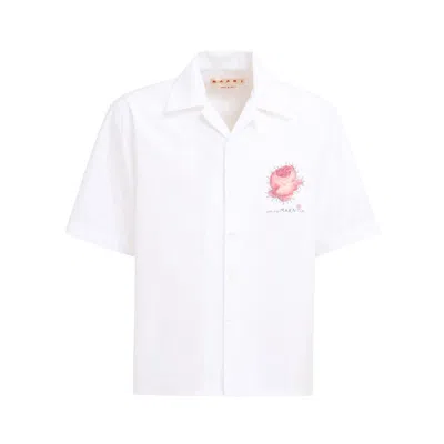Shop Marni Flower Shirt In 00w01