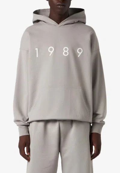Shop 1989 Studio 1989 Logo Hooded Sweatshirt In Gray