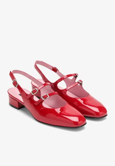 Shop Carel Paris 20 Patent Leather Slingback Flats In Red