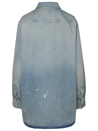 Shop Acne Studios Woman  Light Blue Cotton Blend Shirt