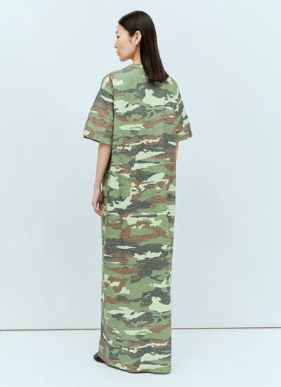 Shop Acne Studios Women Camo Maxi Dress In Green