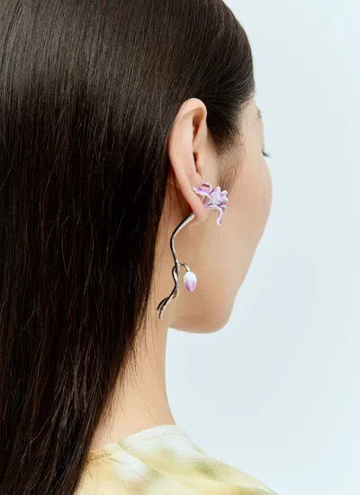 Shop Acne Studios Women Flower Earring In Silver