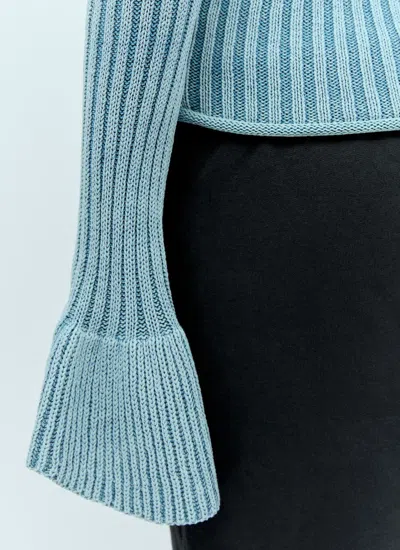 Shop Acne Studios Women Ruffled Sleeves Sweater In Blue