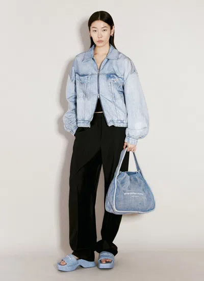 Shop Alexander Wang Women Ryan Large Shoulder Bag In Blue