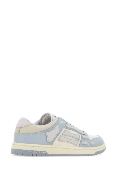 Shop Amiri Woman Two-tone Leather Skel Sneakers In Multicolor