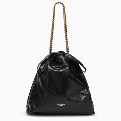 Shop Balenciaga Crush Medium Tote Bag Black Leather Women