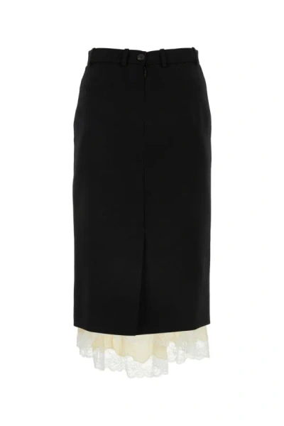 Shop Balenciaga Woman Black Gabardine Skirt