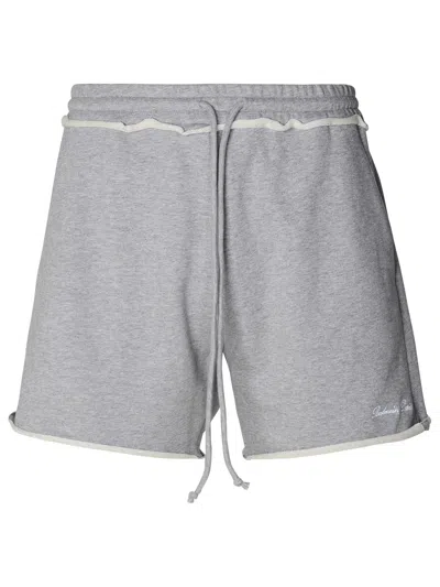 Shop Balmain Man  Grey Cotton Bermuda Shorts In Gray