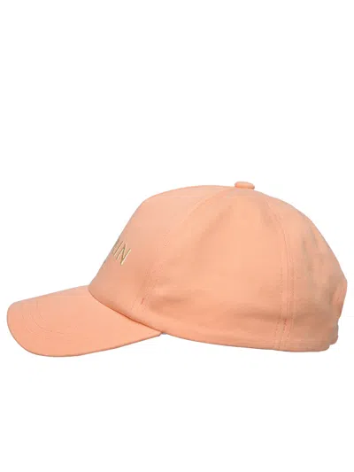 Shop Balmain Woman  Orange Cotton Hat