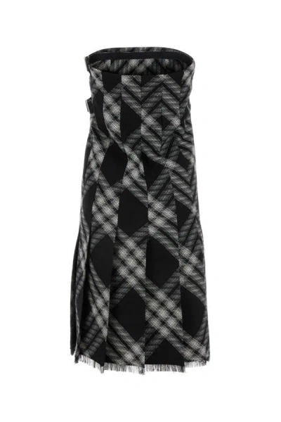 Shop Burberry Woman Embroidered Wool Dress In Multicolor