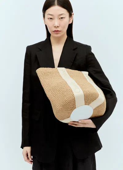 Shop Chloé Women Large Woody Basket Tote Bag In Cream