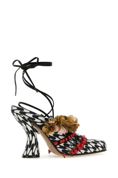 Dries Van Noten Printed Décolleté With Sequ In Multicolor