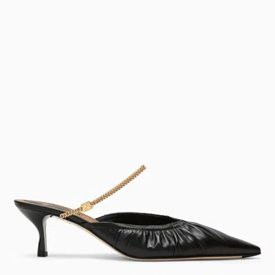 Shop Fendi Colibri Lite Sabot With Heel In Black Leather Women