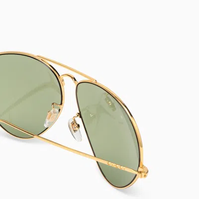 Shop Gucci Navigator Green Sunglasses Men