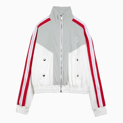 Shop Gucci White/grey/red Sweatshirt In Technical Jersey Women