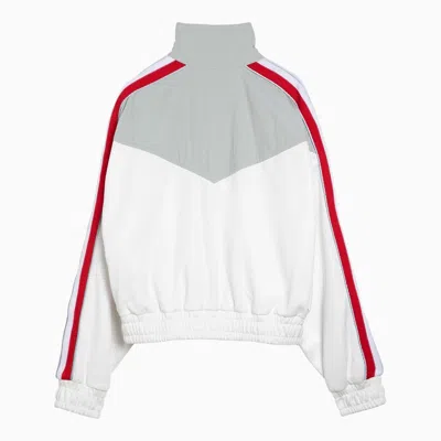 Shop Gucci White/grey/red Sweatshirt In Technical Jersey Women