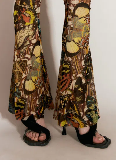 Shop Jean Paul Gaultier Women Butterfly Mesh Pants In Orange