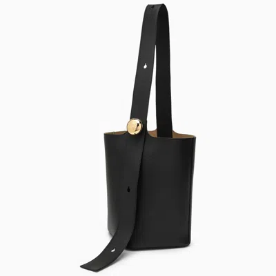 Shop Loewe Black Calfskin Pebble Bucket Medium Bag Women