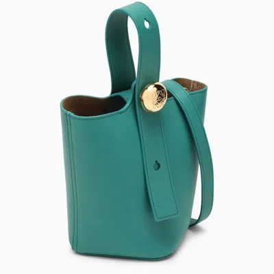 Shop Loewe Emerald Green Calfskin Mini Pebble Bucket Bag Women