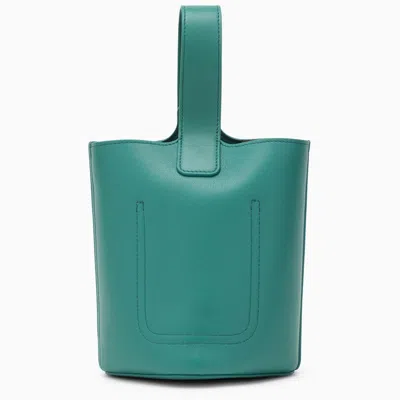 Shop Loewe Emerald Green Calfskin Mini Pebble Bucket Bag Women