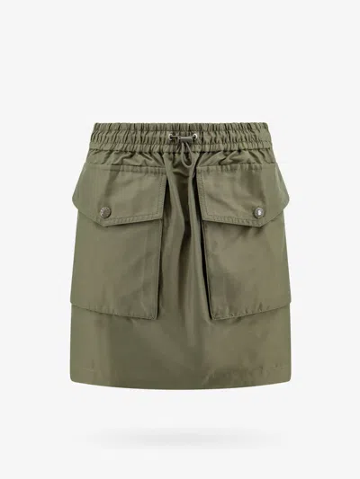 Shop Moncler Woman Skirt Woman Green Skirts