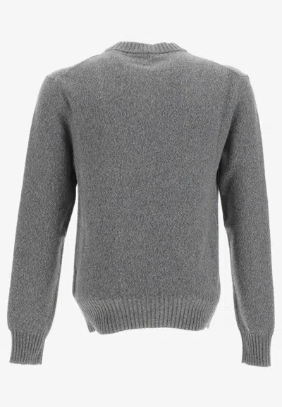 Shop Ami Alexandre Mattiussi Ami De Coeur Cashmere Sweater In Gray