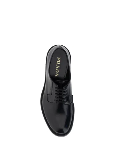 Shop Prada Men Lace-up Shoes In Black