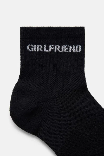 Shop Girlfriend Collective Black Quarter Crew Sock In Multicolor