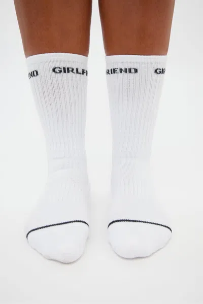 Shop Girlfriend Collective White/black Crew Sock
