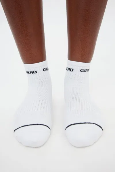 Shop Girlfriend Collective White/black Quarter Crew Sock