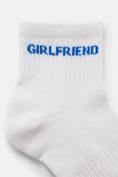 Shop Girlfriend Collective White/electra Quarter Crew Sock